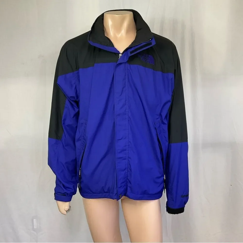 The North Face Vintage Men's Blue & Black Full Zip Windbreaker Jacket Size XL